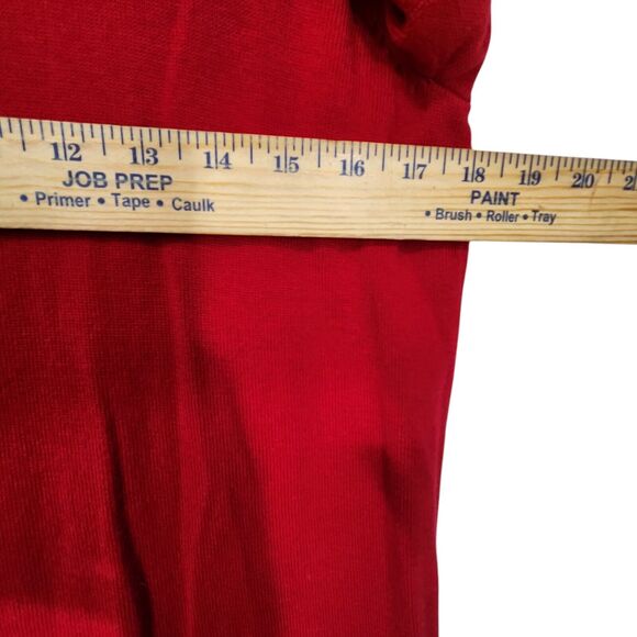 VTG 9Os CHRISTMAS SWEATER CARDIGAN RED BUTTON UP BEADED FANCY 100% COTTON SMALL - Picture 5 of 6